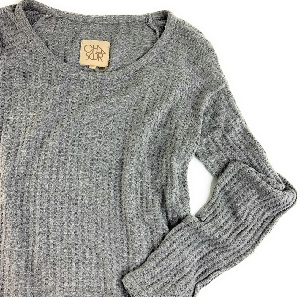 Chaser Grey Waffle Knit Thermal Top - Picture 2 of 7